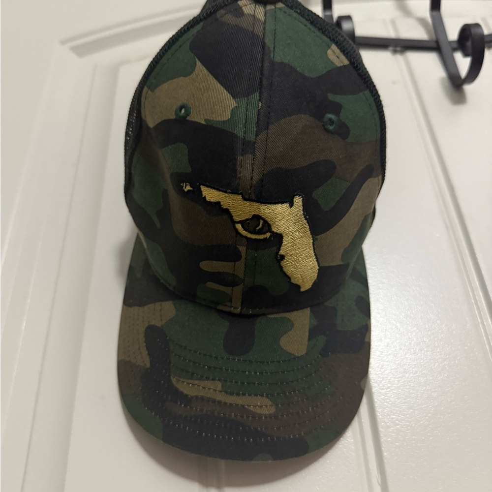 Camouflage Baseball Cap with Gold Florida Patch